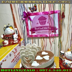 Mẫu bánh sinh nhật Tiramisu hình trái tim đẹp - KN30